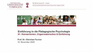 Einführung in die Pädagogische Psychologie  01  Einführung [upl. by Ierbua961]