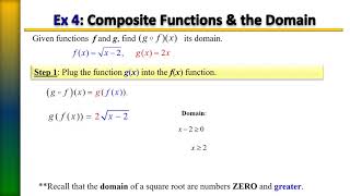 Composition of Functions amp Domain with 5 EXAMPLES [upl. by Mihalco]