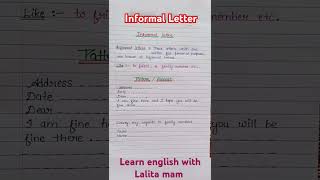 Format of quotInformal Letterquot  letter [upl. by Ahsinyd]