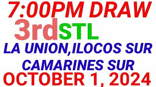 STL  LA UNIONILOCOS SUR CAMARINES SUR October 1 2024 3RD DRAW RESULT [upl. by Ardiekal]