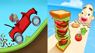 Hill Climb Racing VS Sandwich Runner  All Level Speed Run Gameplay Ep8 [upl. by Hilbert618]