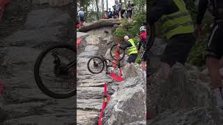 Is the Crans Montana Xc too risky What you think ucimtbworldcup xco mtb crash shorts [upl. by Kliment525]