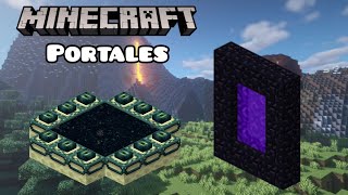 Cómo hacer los portales del nether y del end en Minecraft Bedrock  mcpe [upl. by Assehc]