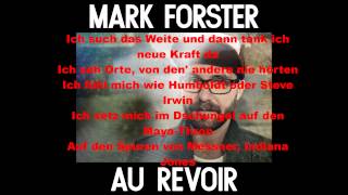 Mark Forster feat Sido  Au Revoir Lyrics [upl. by Yesnyl]