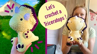 Making a triceratops  crochet amigurumi [upl. by Gibby]