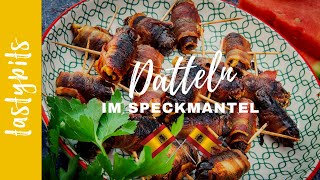 Datteln im Speckmantel  gefüllt mit Ziegenfrischkäse REZEPT [upl. by Ivana]