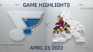 NHL Highlights  Blues vs Coyotes  Apr 23 2022 [upl. by Lrae]