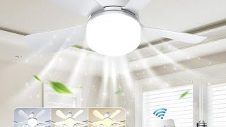 Socket Fan Light 2000 Lumens 15quot LED Ceiling Fans with Lights and Remote 3000K6500K Dimmable 5 [upl. by Haidabez]