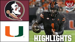 Florida State Seminoles vs Miami Hurricanes  Full Game Highlights  ESPN College Football [upl. by Amein128]