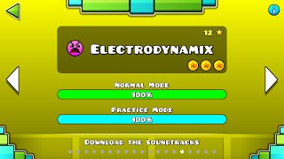 Geometry Dash  Lvl 15  Electrodynamix All Coins [upl. by Anitnegra]