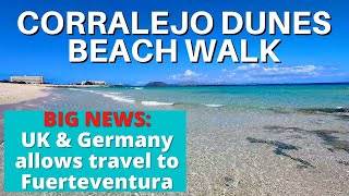 Corralejo Dunes Beach Walk  Fuerteventura Best Beaches [upl. by Yahska779]