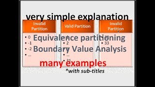 Equivalence Partitioning In TestingBoundary Value Analysis In Testing With ExampleSoftware Testing [upl. by Corwin]