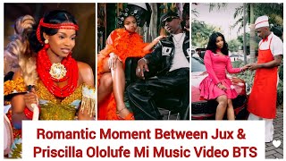 Romantic Moments between Jux and Priscilla Ojo in Ololufi mi Behind The Scenes video [upl. by Oys]