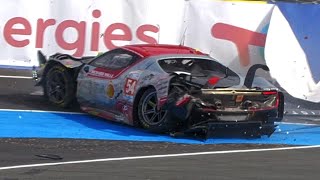 24H Le Mans 2024  BIG CRASH SPINS MISTAKES  PURE SOUND [upl. by Aimek]