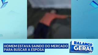 Seis tiros após sair do supermercado casal é morto no meio da rua no bairro Glória [upl. by Benjamen85]