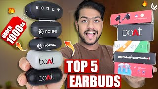 Top 5 Best Earbuds Under 1000 Rs🔥Best TWS Earbuds Of 2024 Boat 161Boat 131 amp More [upl. by Esertap]