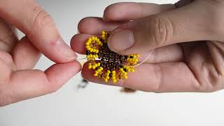 DIY sunflower bead emboidery [upl. by Solahcin324]