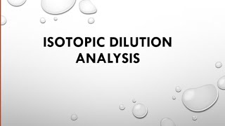 Isotopic dilution analysis in Radiochemical tracer technique [upl. by Vere833]