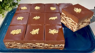 La torta più deliziosa di biscotti e cioccolato  niente COTTURA basta solo 10 minuti [upl. by Rutter]