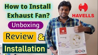 how to exhaust fan installation  bathroom exhaust fan installation  Havells Ventil Air Dx review [upl. by Schaumberger]