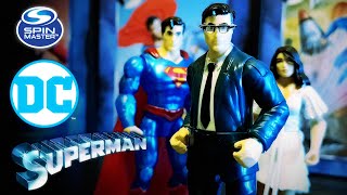 Spin Master DC Custom Clark Kent Superman Figure Overview [upl. by Ydnagrub]