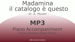 Madamina il catalogo è questo Piano Accompaniment [upl. by Lolanthe747]