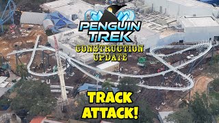 SeaWorld Orlando Penguin Trek Prototype Roller Coaster Construction Update 1824 Track Attack [upl. by Glimp]