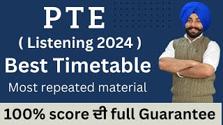 PTE listening best timetable in 2024 how to improve listening best tips  Gurwinder sir [upl. by Evangeline]