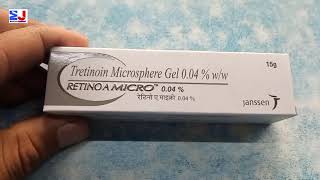 Retino A micro 004gel  Tretinoin microsphere 004gel uses side effects benefit Review Hindi [upl. by Enortna]