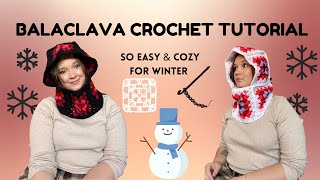 GRANNY SQUARE BALACLAVA CROCHET TUTORIAL  Easy amp Cozy for Winter [upl. by Sheffy]