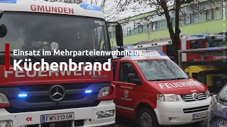 Küchenbrand in einer Wohnung eines Mehrparteienwohnhauses in Gmunden [upl. by Rosamund536]