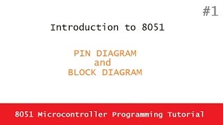 8051 Microcontroller programming tutorial 1  pin diagram and block diagram of 8051 [upl. by Nicholle]