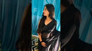 quotChic amp Elegant Black Saree Get Ready With Mequotgrwm [upl. by Taddeo]