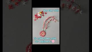 Very Easy Trick to Make Flower Mala For Beginners 🌸 mala for God🙏art craft flowerdesigneasytrick [upl. by Cappello]