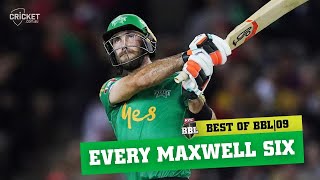 Max power  Every one of Glenn Maxwells sixes  KFC BBL09 [upl. by Neelyak727]