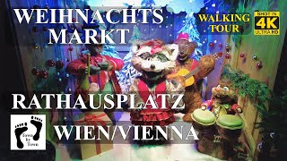 💥 VIENNA Rathausplatz Christkindlmarkt Wien Vienna Walking Tour 4k60fpsDJI Pocket2 [upl. by Acilegna]