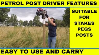 Easy Petrol Post Driver  Single Operator Motorized Post Knocker [upl. by Erialcyram]