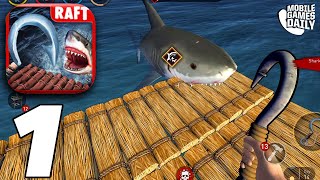 RAFT SURVIVAL OCEAN NOMAD  Building A Shelter  Gameplay Walkthrough Part 1 iOS Android [upl. by Margeaux]