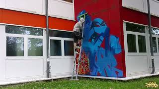 GOOFY  Ladder Action Graffiti Spray  Upright  Red Wall  Making Of [upl. by Notlok]