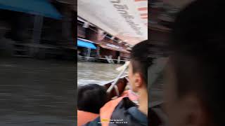 Riverboat at floating market Thailand vacationinthailand [upl. by Arbba]