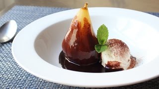 Poached Pear quotBelle Helenequot  VanillaPoached Pears with Chocolate Sauce [upl. by Ynnoj53]