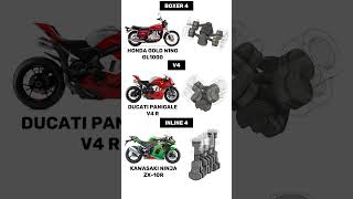 Boxer 4 vs V4 vs Inline 4 Engine Animations amp Sounds [upl. by Yanehs704]