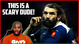 AMERICAN REACTS TO Sébastien Chabal  Rugbys Hardest Ever Hitter [upl. by Didi]