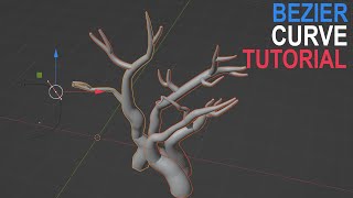 Modelling a Tree in Blender  Blender bezier curve tutorial [upl. by Assehc]