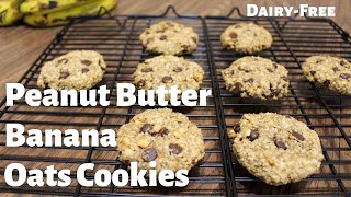 【DairyFree】Peanut Butter Banana Oats Cookies｜baking vlog [upl. by Womack77]