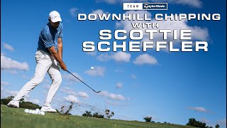 How Scottie Scheffler Hits A Down Hill Chip Shot  TaylorMade Golf [upl. by Aitnom]