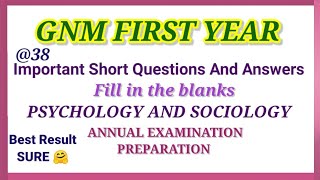 Gnm First year annual exam preparationShort questions and answers from psychology and sociology [upl. by Martreb546]