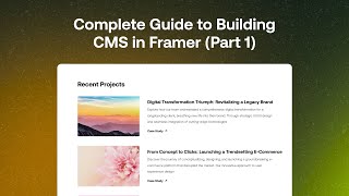 Complete Guide to Framer CMS 1 Beginner Tutorial [upl. by Baun]