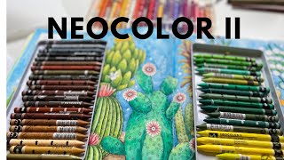 How I use Neocolor 2 on a coloring page  Adult Coloring [upl. by Airat]