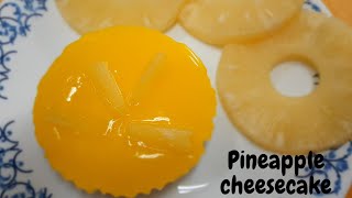 Mini Pineapple Cheesecake RecipeNo Bake No Egg Cheese Cake وصفة تشيز كيك الأناناسGlaze Cake Recip [upl. by Hesther]